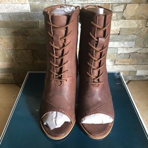 Seychelles Leather Peep Toe Booties